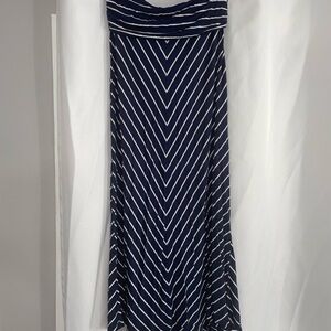 Navy and White Striped Women's Skirt